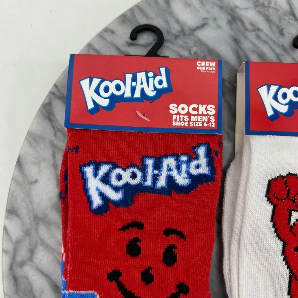 Kool-Aid Mountain Dew Novelty Socks Mens OSFM Crew Fit Mid Calf 3 Pairs